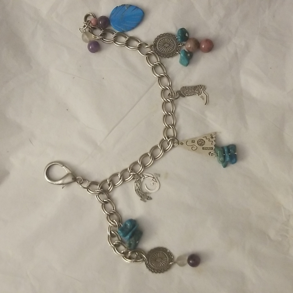 Vintage Native American Style Charm Bracelet